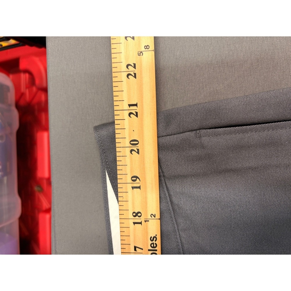 Lands End Mens Gray Dress Pants Flat Front Straight Leg Twill Trousers 42x31.5 - Picture 8 of 12